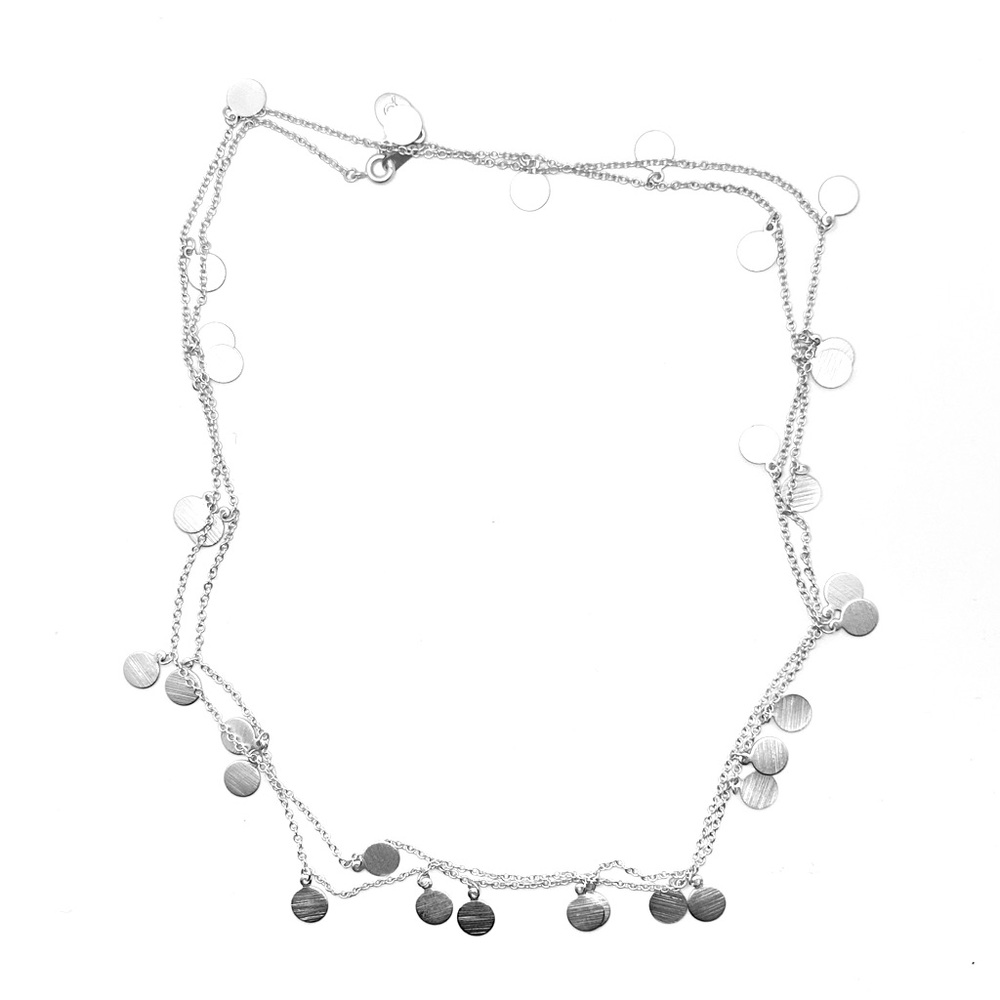 NWT Cheekys Brand Long Silver Necklace
